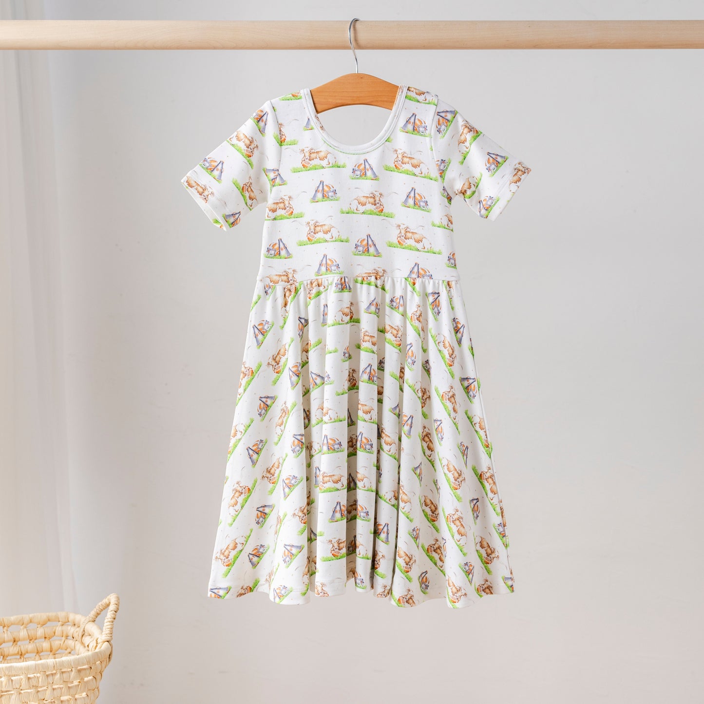 Mascot Mania in Texas Organic Cotton Dress for Kids-Rogue Magnolia Custom Designs
