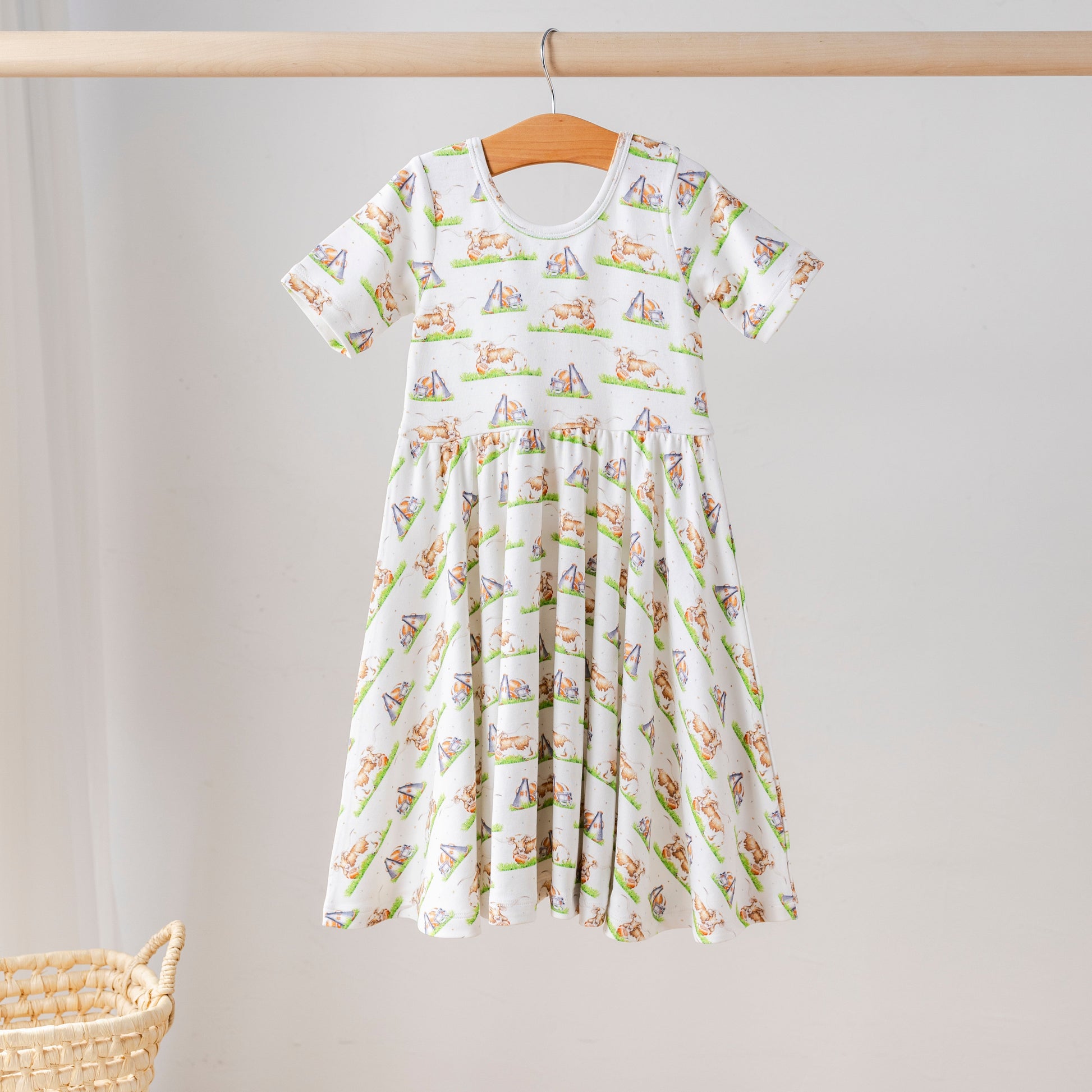 Mascot Mania in Texas Organic Cotton Dress for Kids-Rogue Magnolia Custom Designs