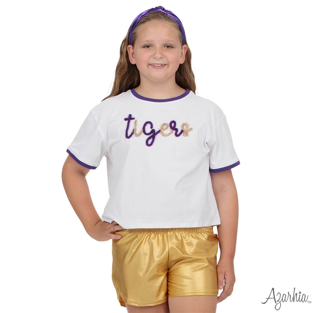 Top Knot Headband in Purple Shimmer