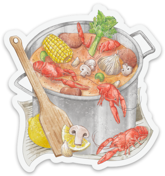 Crawfish Boil Die Cut Sticker-Rogue Magnolia Custom Designs