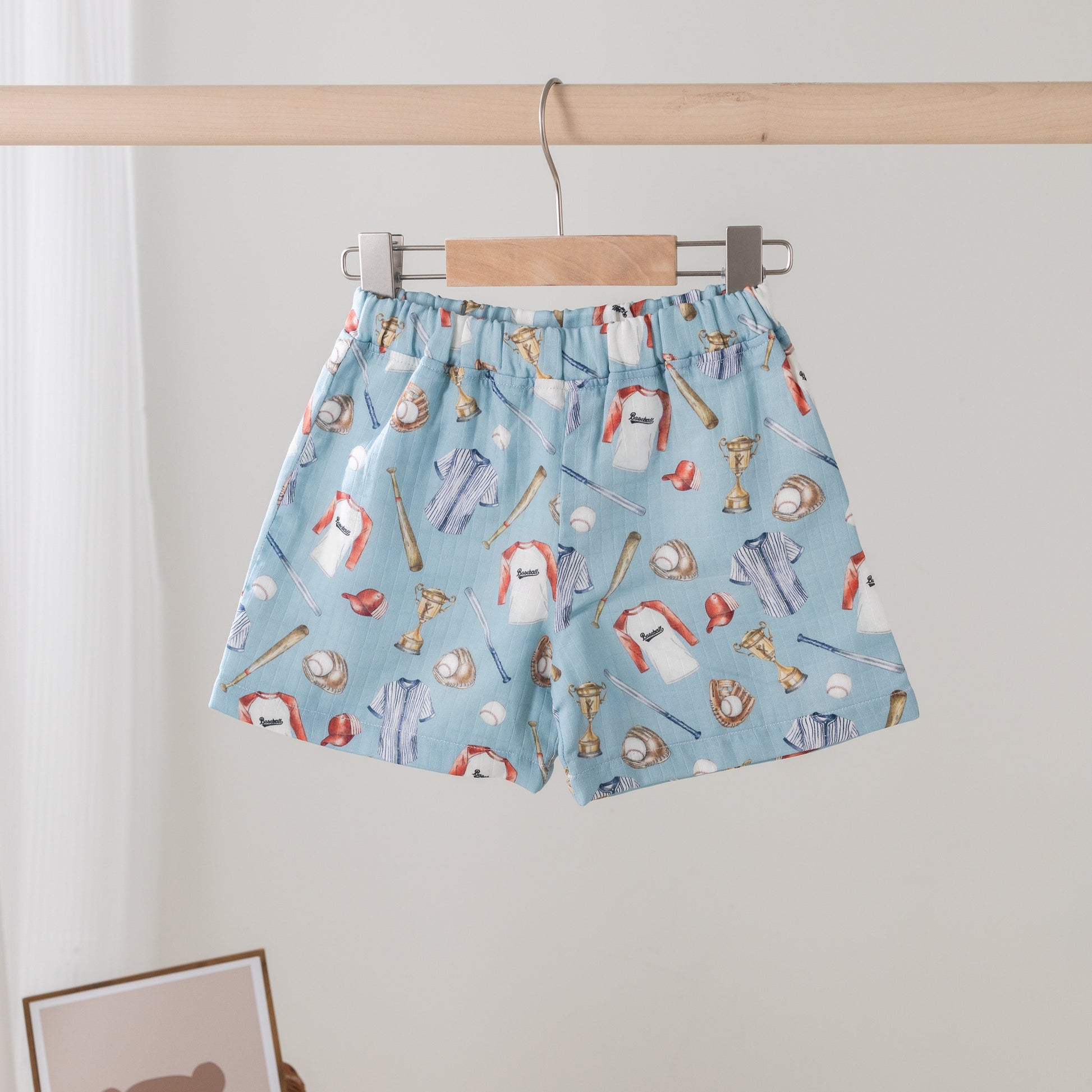 Let's Play Ball Organic Muslin Shorts-Rogue Magnolia Custom Designs