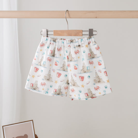 Sandcastle Kingdom Organic Muslin Shorts-Rogue Magnolia Custom Designs