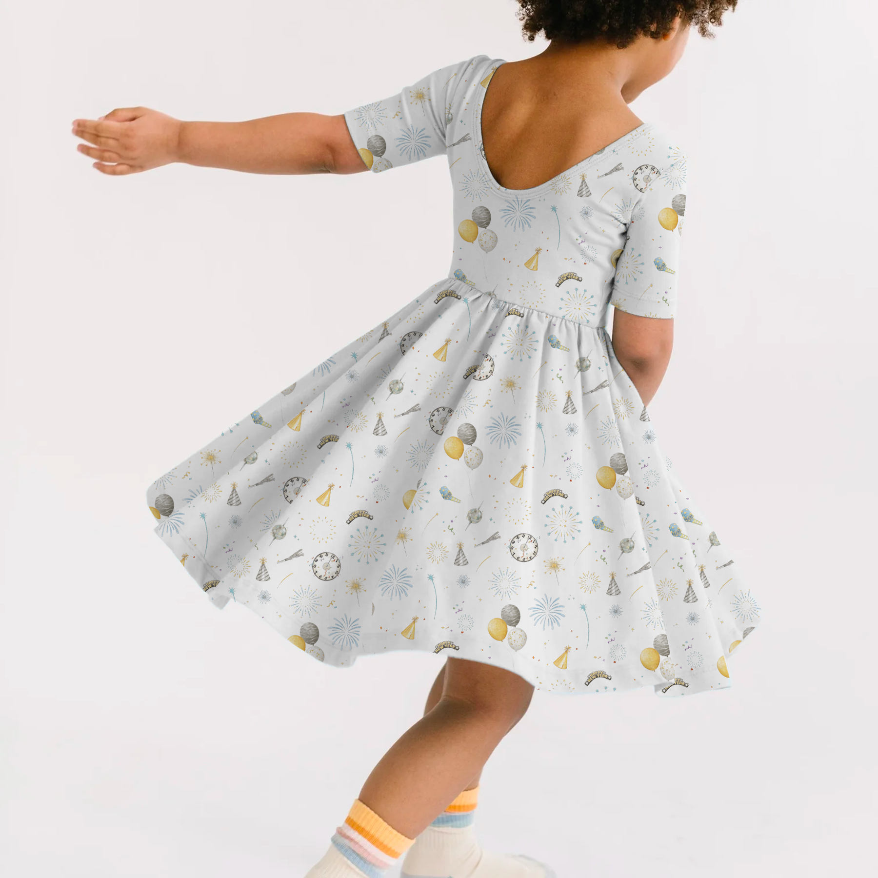 New Year's Eve Organic Cotton Dress for Kids-Rogue Magnolia Custom Designs