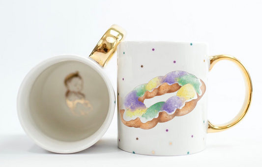 King Cake Ceramic Mug-Rogue Magnolia Custom Designs