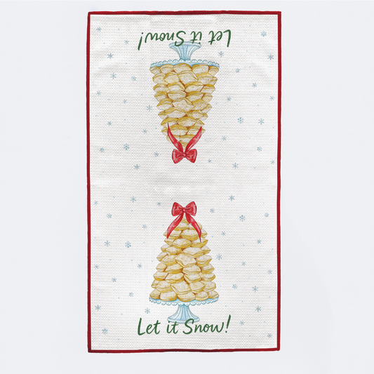 Let it Snow! Beignet Tree Kitchen Towel-Rogue Magnolia Custom Designs