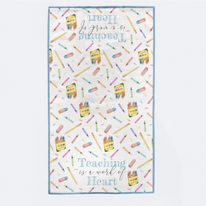 Teaching is a Work of Heart Kitchen Towel-Rogue Magnolia Custom Designs
