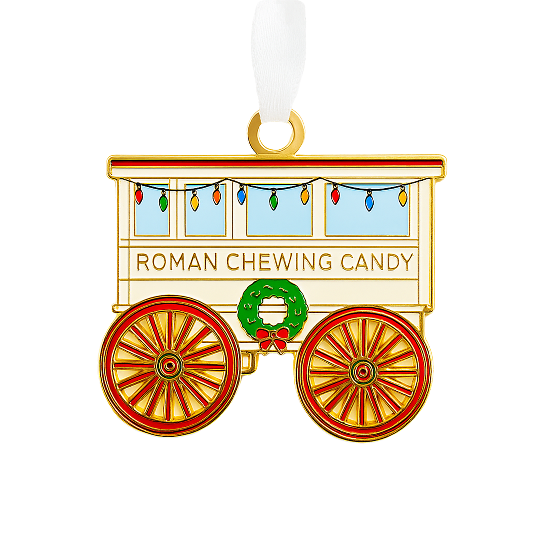 Roman Candy Cart Enamel Ornament-Rogue Magnolia Custom Designs