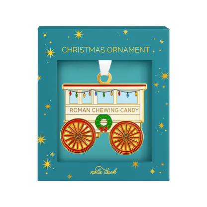Roman Candy Cart Enamel Ornament-Rogue Magnolia Custom Designs