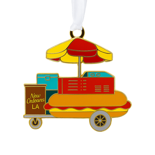 Hotdog Cart Enamel Ornament-Rogue Magnolia Custom Designs