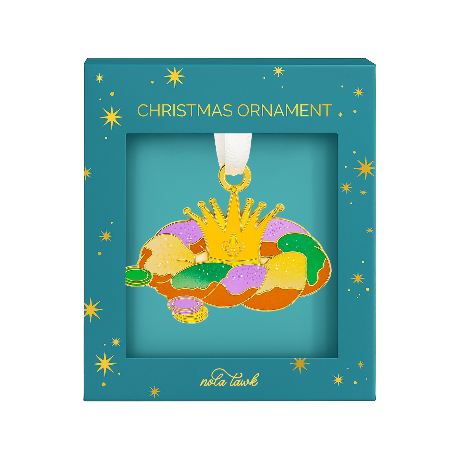 King Cake Enamel Ornament-Rogue Magnolia Custom Designs