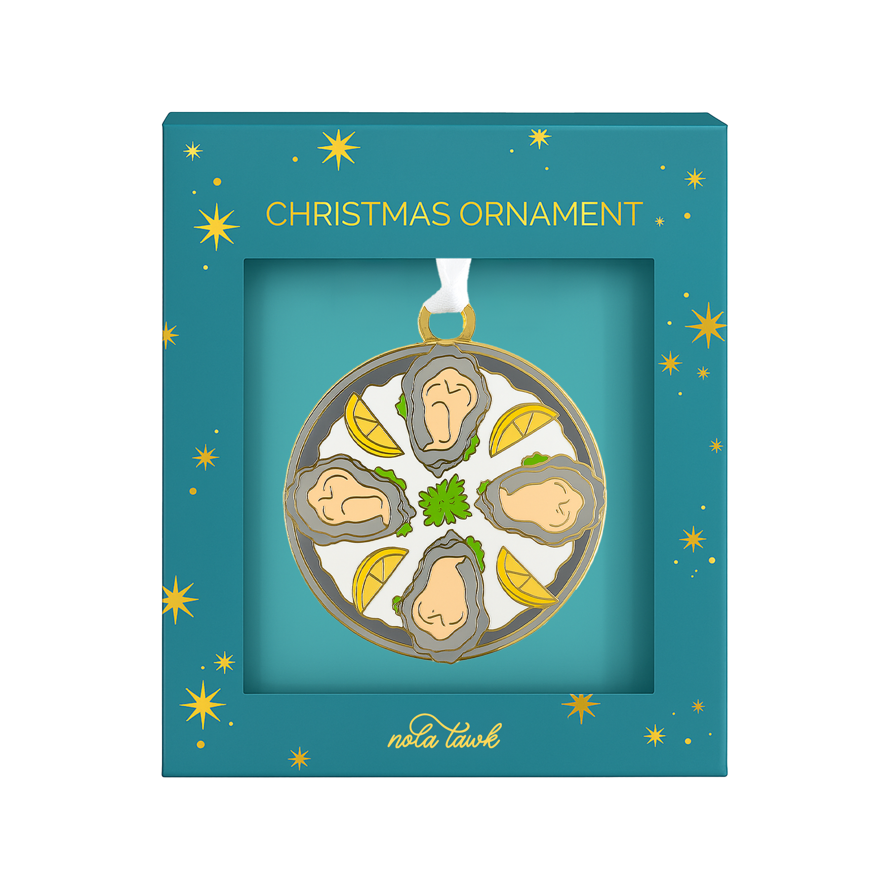 Oyster Plate Enamel Ornament-Rogue Magnolia Custom Designs