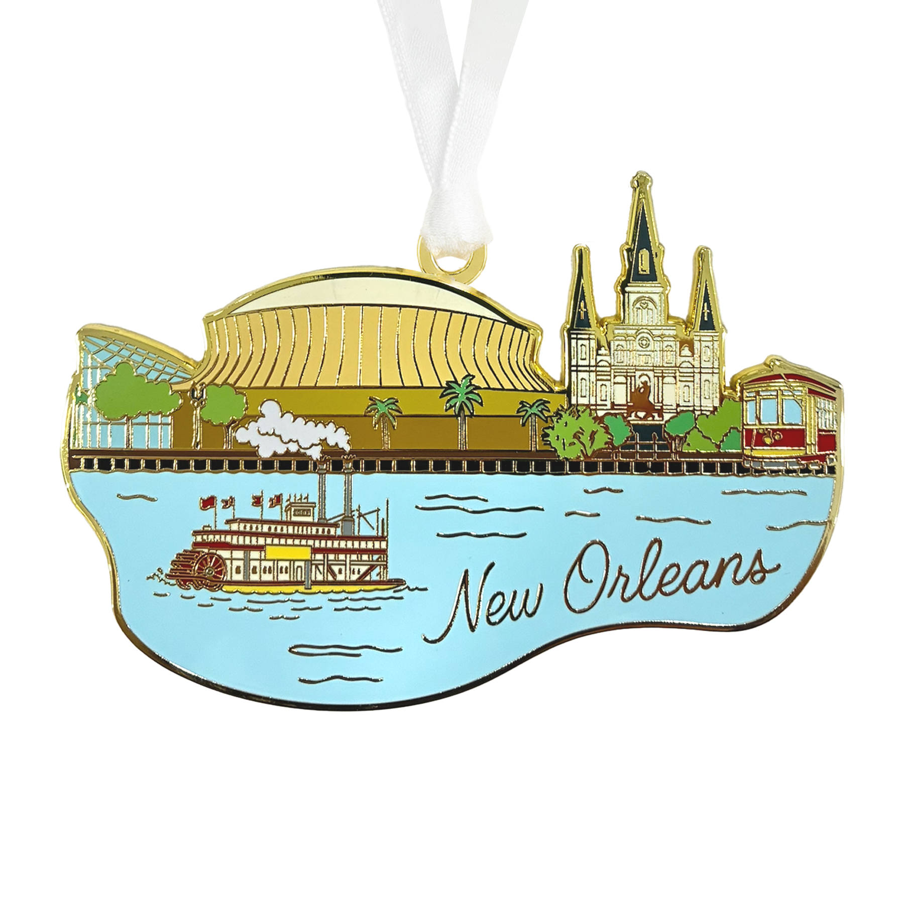 New Orleans Skyline Enamel Ornament-Rogue Magnolia Custom Designs
