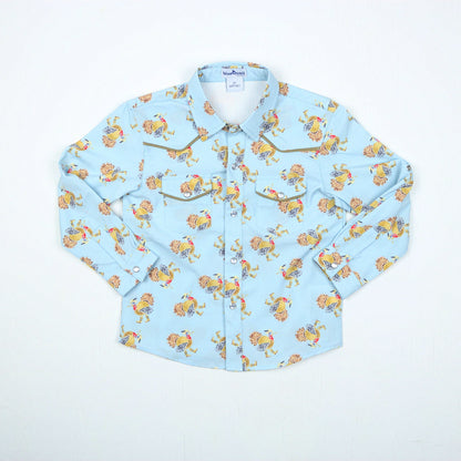 Turkeys Pearl Snap Long Sleeve Shirt – Boys Western Performance Shirt