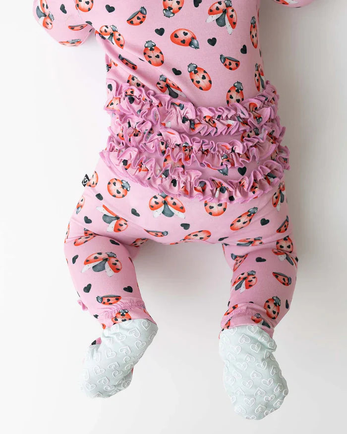 Penelope Ruffled Zippered Footie
