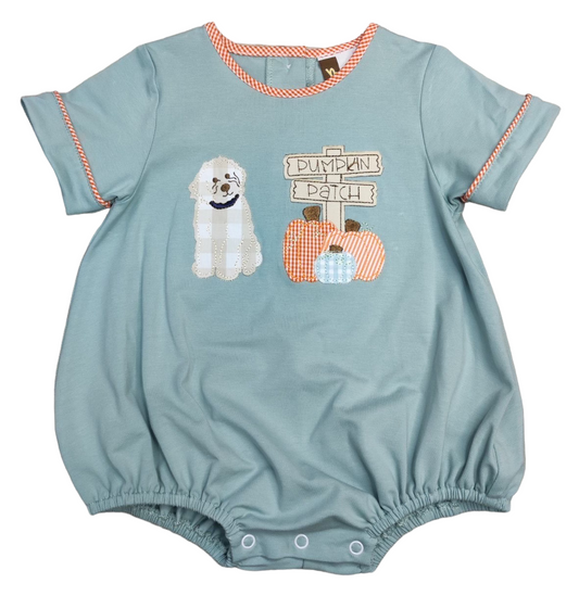 Pumpkin Patch Applique Boys Bubble – Baby Boy Fall Outfit