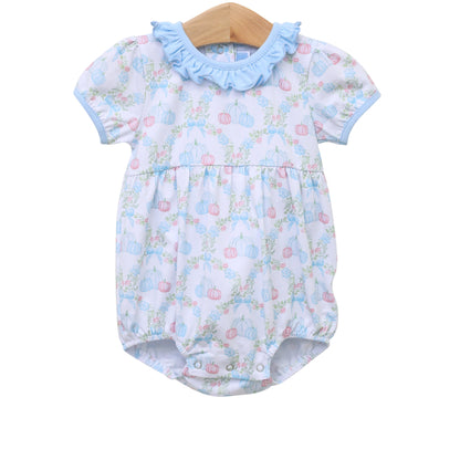 Pumpkin Floral Bubble – Baby Girl Fall Outfit