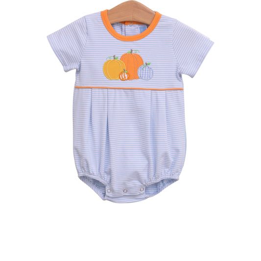 Pumpkin Patch Appliqué Bubble – Classic Baby Boy Outfit for Fall & Halloween