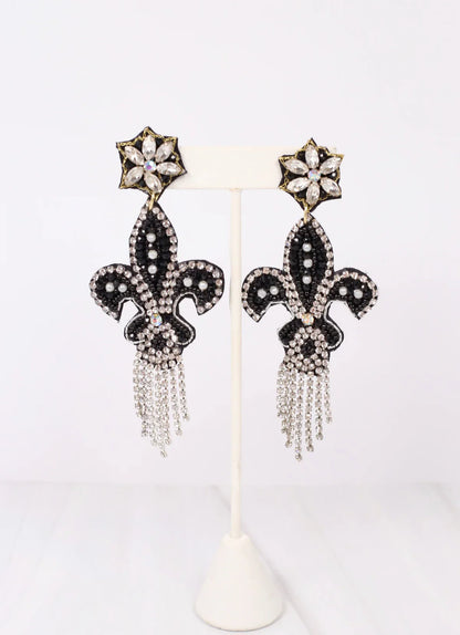 Fleur de Lis Fringe Earring