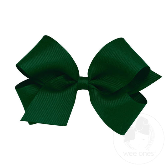 Classic Grosgrain Hair Bow (Plain Wrap) – Forest Green