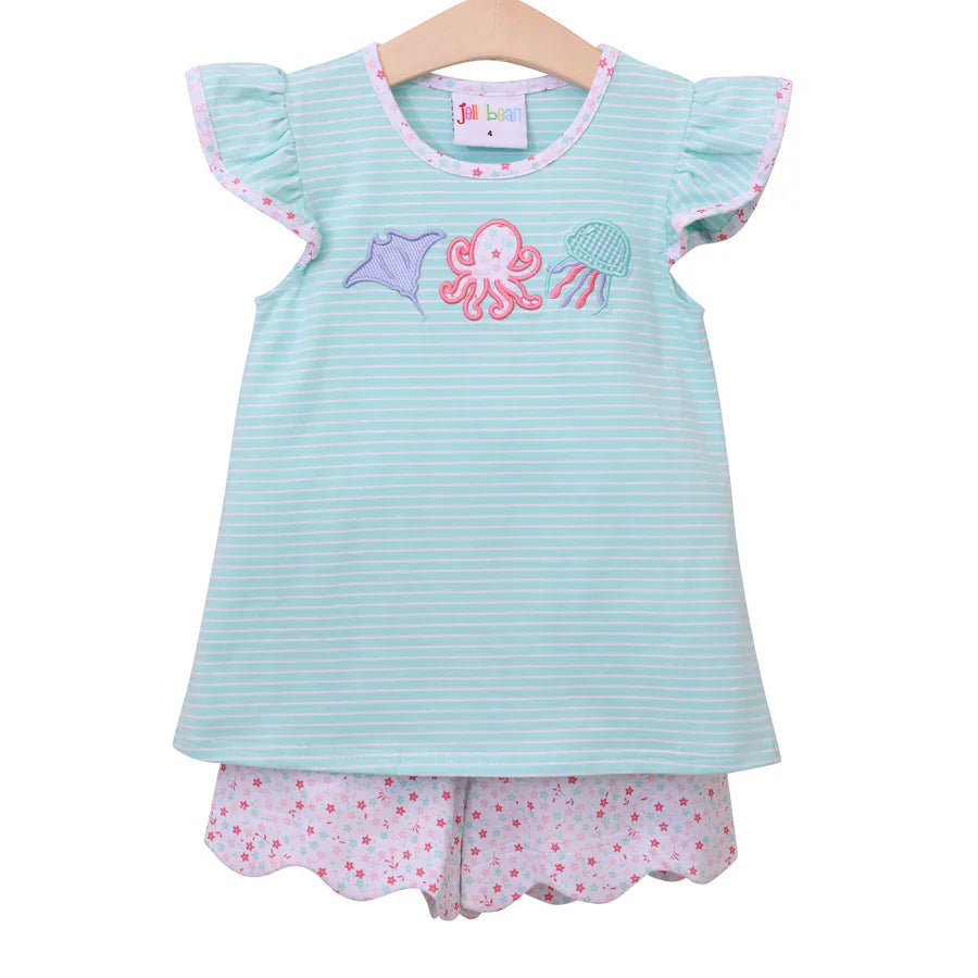 Sea Life Flutter Short Set