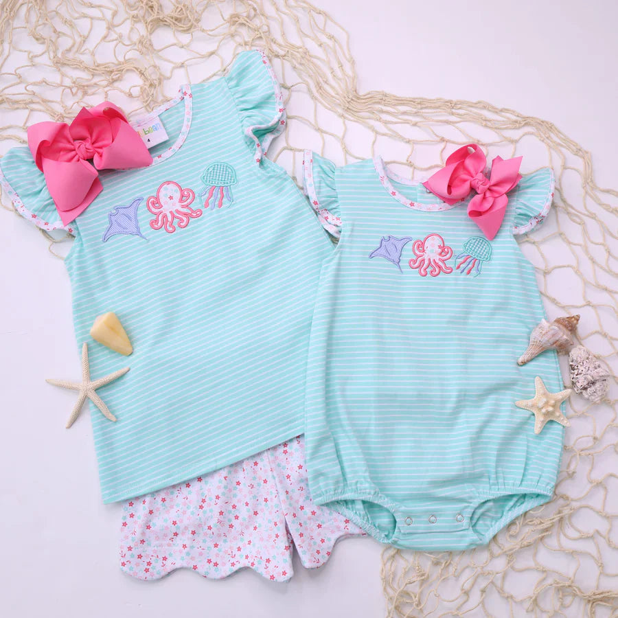 Sea Life Flutter Short Set