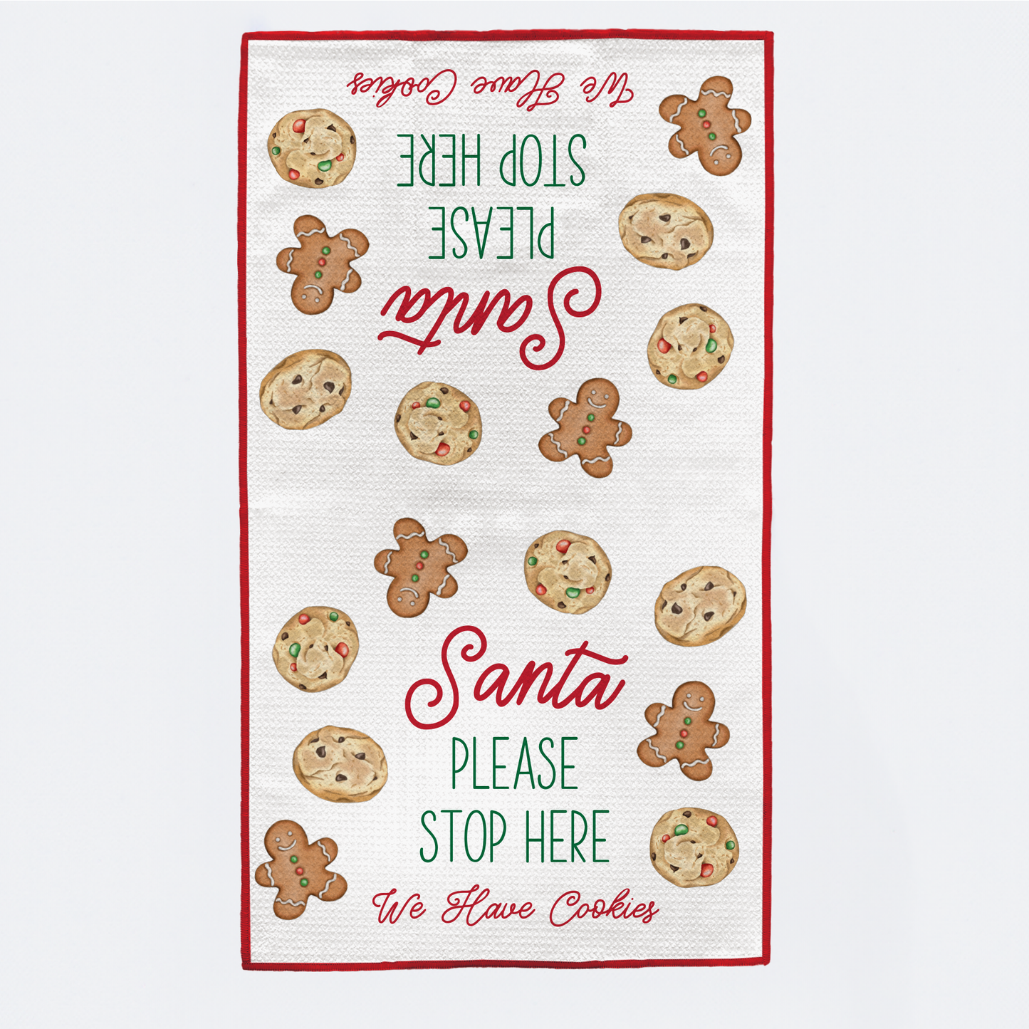 Santa Please Stop Here Kitchen Towel-Rogue Magnolia Custom Designs