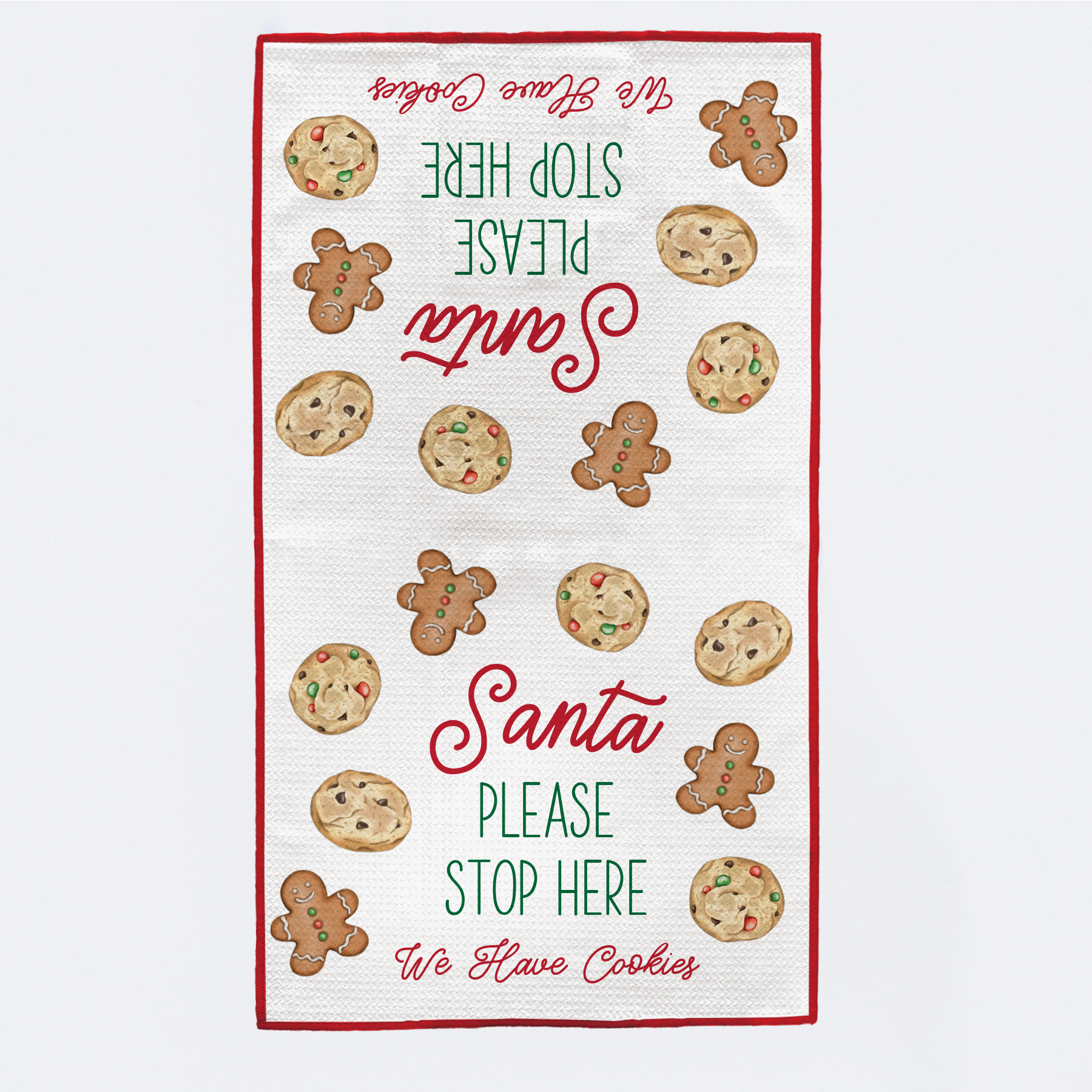 Santa Please Stop Here Kitchen Towel-Rogue Magnolia Custom Designs
