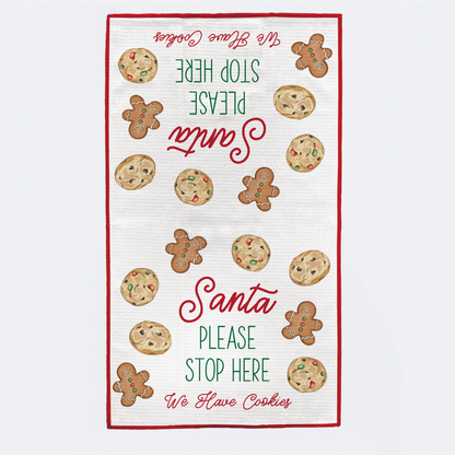 Santa Please Stop Here Kitchen Towel-Rogue Magnolia Custom Designs