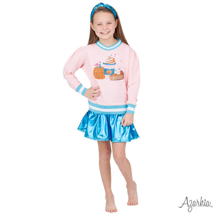 Pumpkin Latte Sequin Sweatshirt – Girls Fall Boutique Top