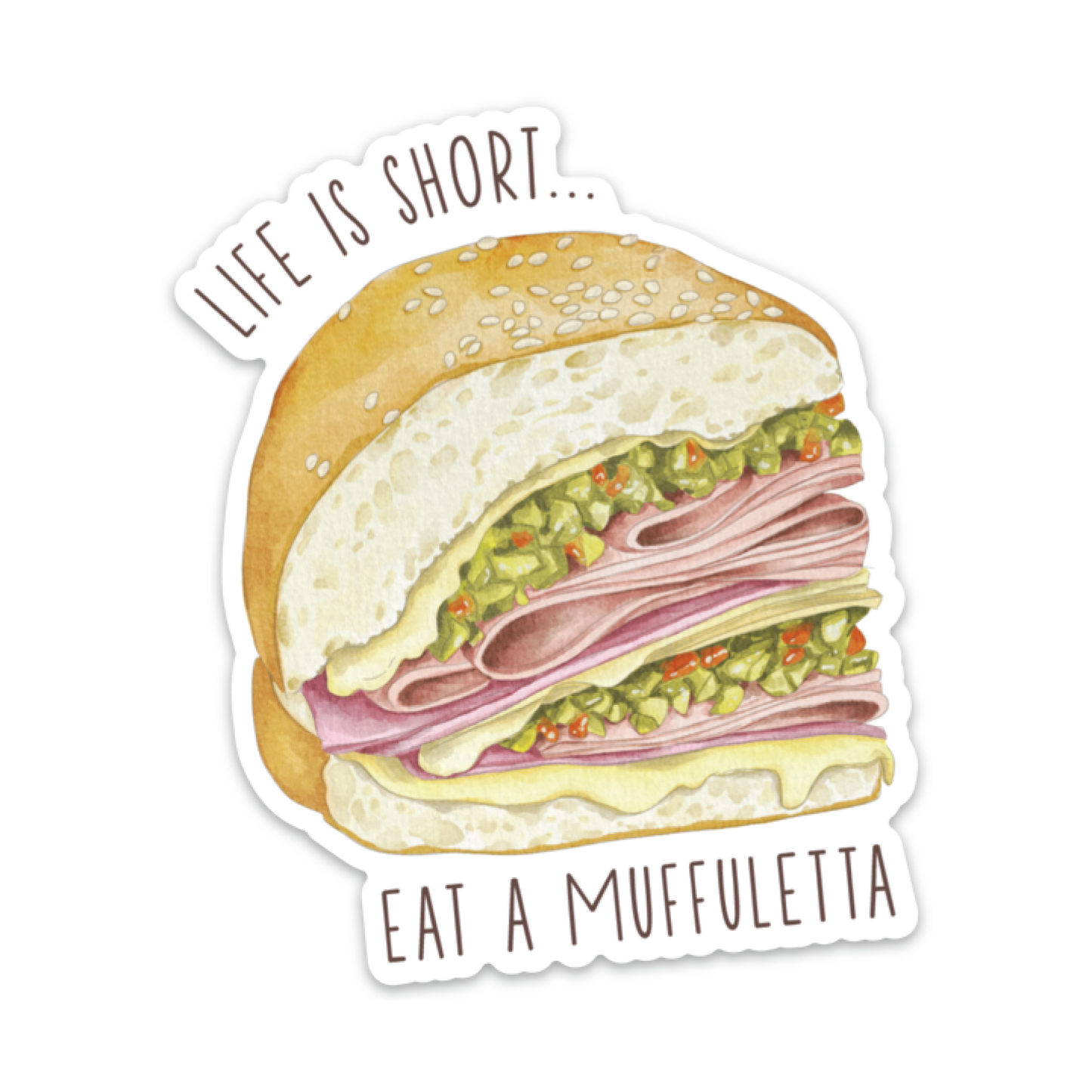 Muffuletta Die Cut Sticker-Rogue Magnolia Custom Designs