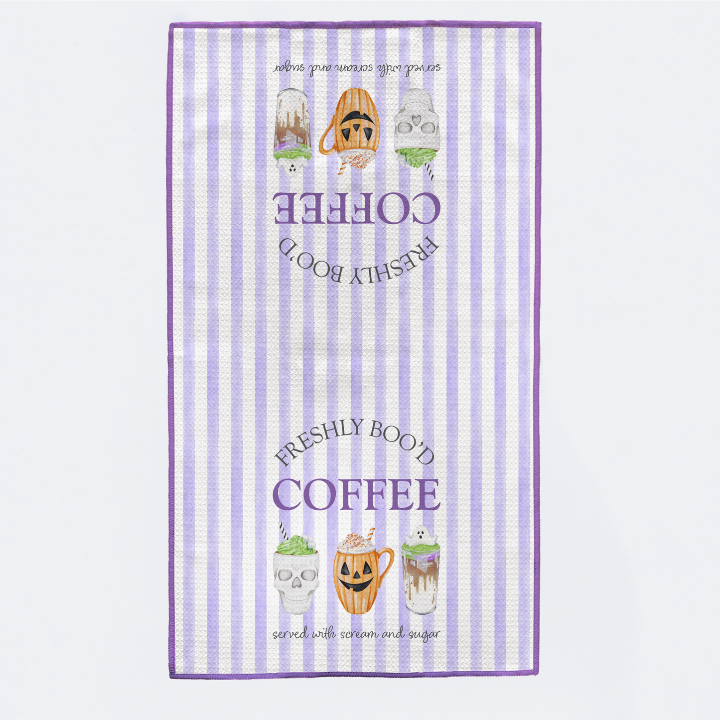 Freshly Boo'd Coffee Halloween Kitchen Towel-Rogue Magnolia Custom Designs