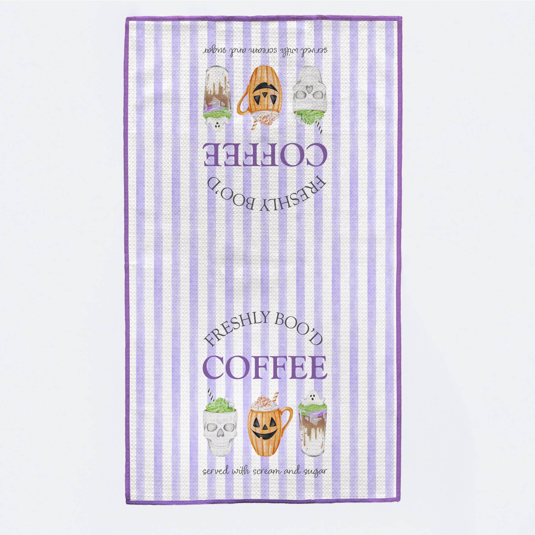 Freshly Boo'd Coffee Halloween Kitchen Towel-Rogue Magnolia Custom Designs