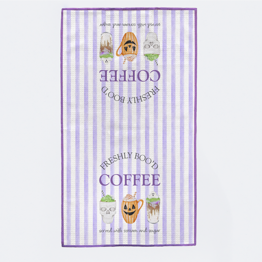 Freshly Boo'd Coffee Halloween Kitchen Towel-Rogue Magnolia Custom Designs