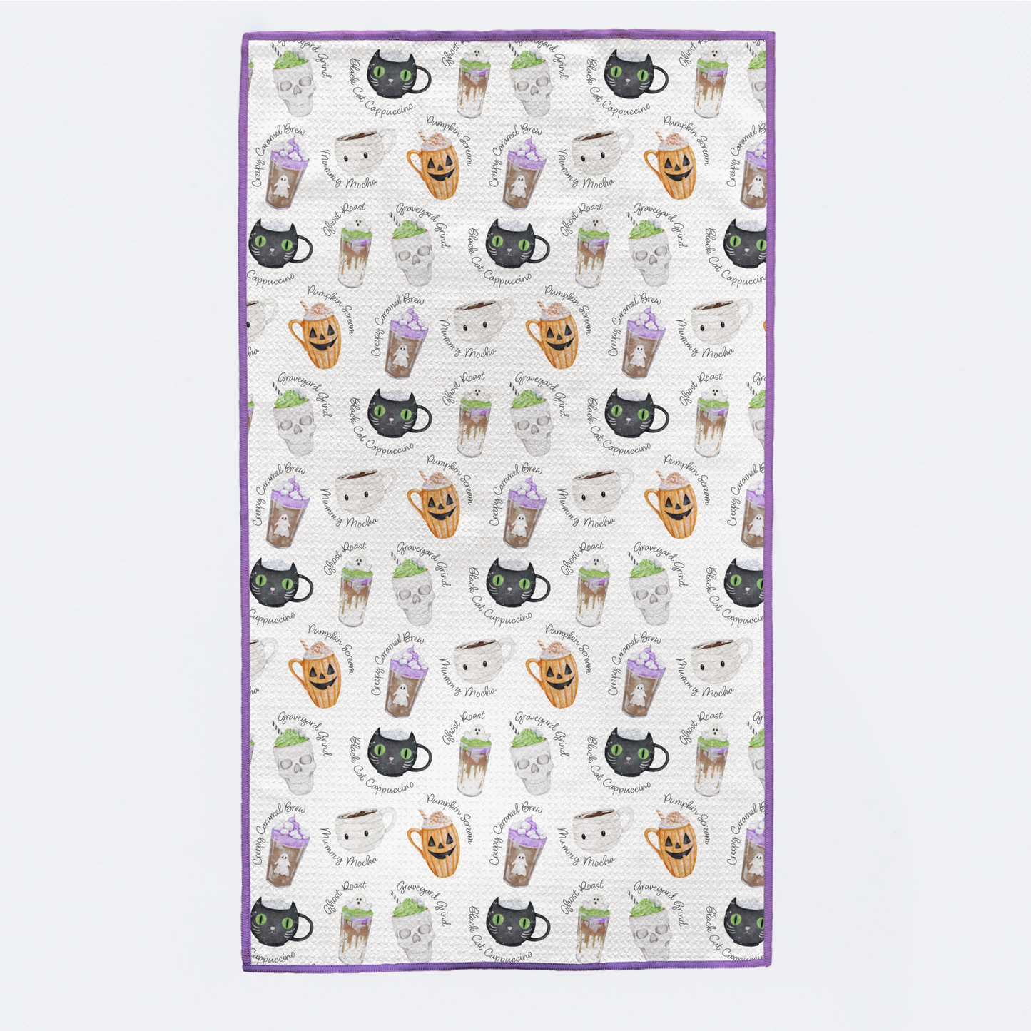 Freshly Boo'd Coffee Halloween Kitchen Towel-Rogue Magnolia Custom Designs