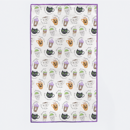 Freshly Boo'd Coffee Halloween Kitchen Towel-Rogue Magnolia Custom Designs
