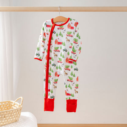 Christmas Tree Farm Organic Cotton Kids Pajamas-Rogue Magnolia Custom Designs