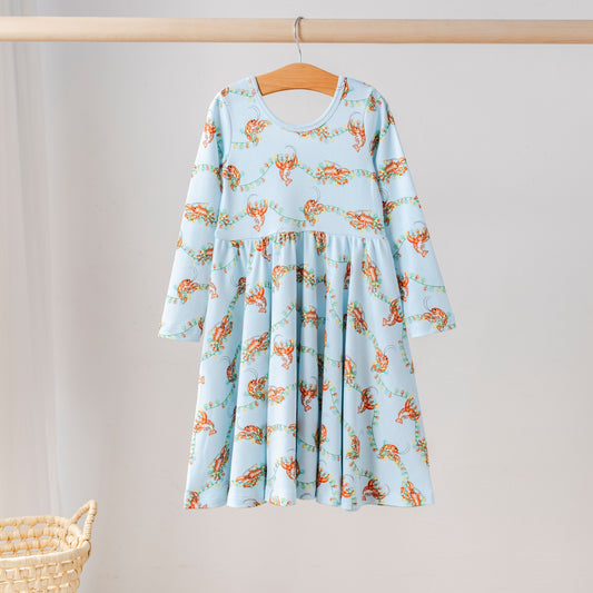 Twinkling Tails Organic Cotton Dress for Kids-Rogue Magnolia Custom Designs