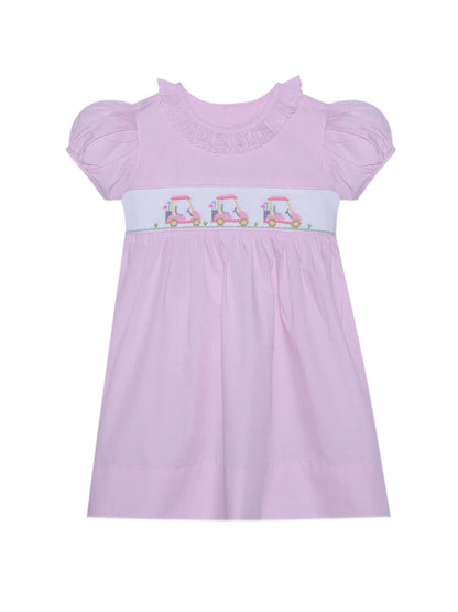 Golf Cart Smocked Dress – Pink