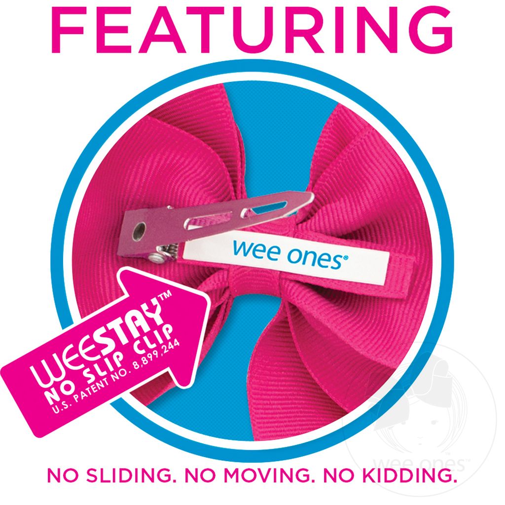 "LIL SIS" Grosgrain Hair Bow with Moonstitch Edge and Embroidery