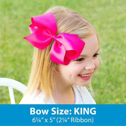 King Shimmer Fabric with Grosgrain Underlay Hair Bow – Chocolate (Wee Ones™)