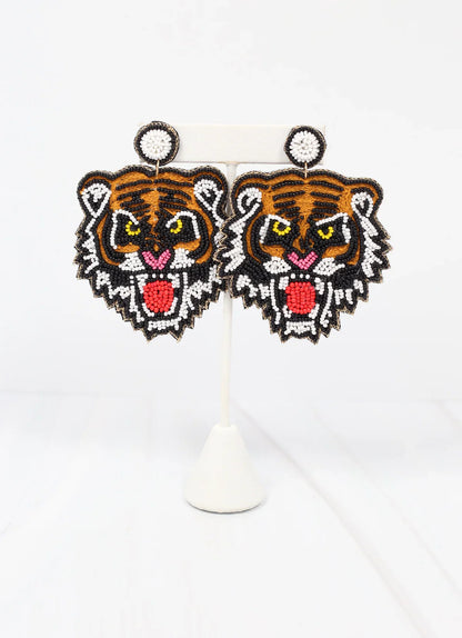 Fierce Tiger Embellished Earring