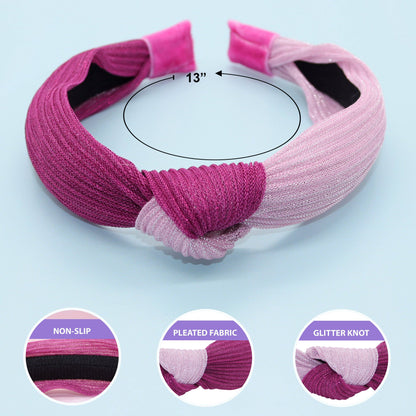 Two Tone Pleated Knot Headbands