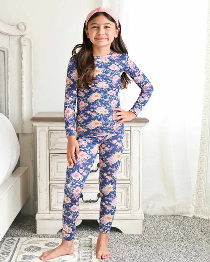 Anna Floral Bamboo Toddler Lounge Set – 2-Piece Pajamas