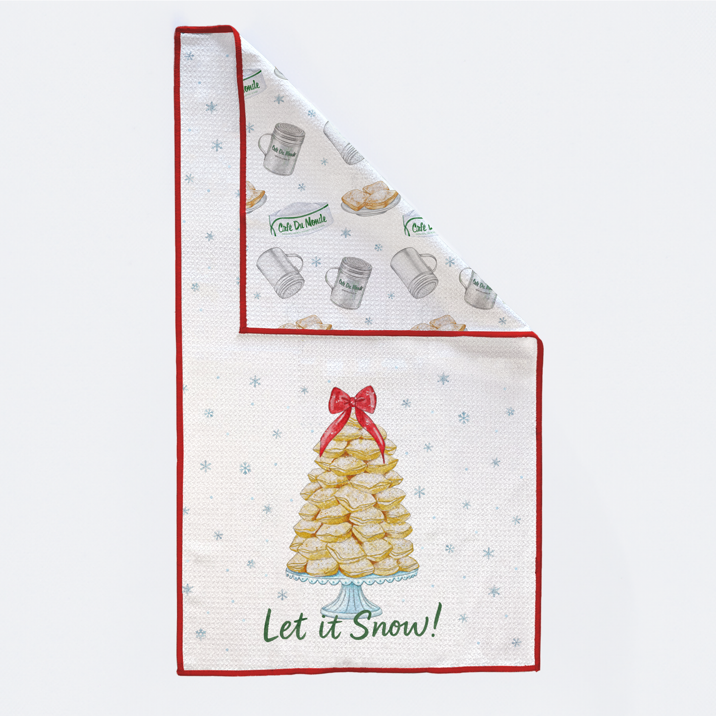 Let it Snow! Beignet Tree Kitchen Towel-Rogue Magnolia Custom Designs