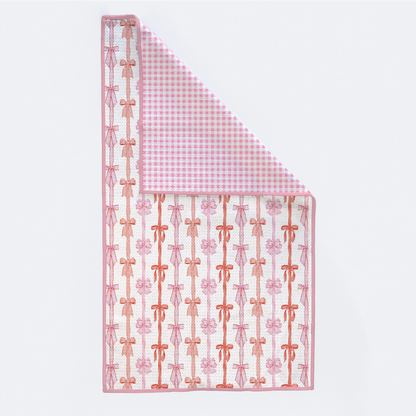 Tied Up in Pink Kitchen Towel-Rogue Magnolia Custom Designs
