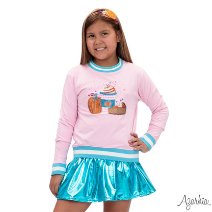 Pumpkin Latte Sequin Sweatshirt – Girls Fall Boutique Top