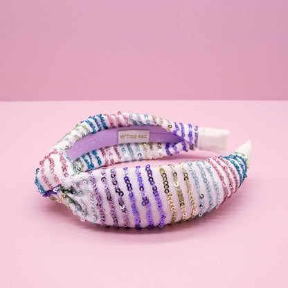 Kids Knot Headband - Rainbow Sequin Knotted Hair Accessories