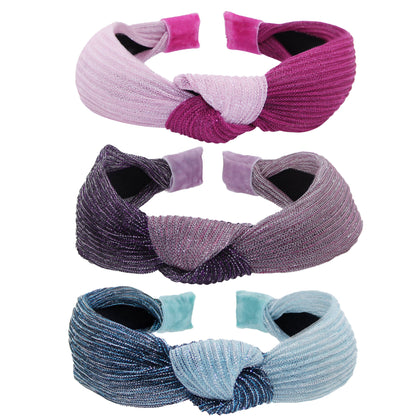 Two Tone Pleated Knot Headbands