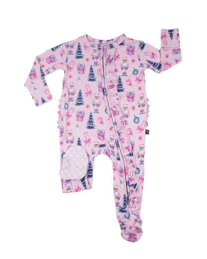 Carol Ruffled Zippered Footie