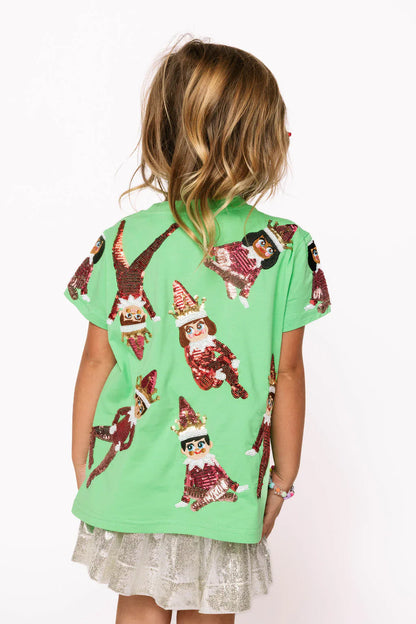 Queen of Sparkles Green Elf on the Shelf Tee - Kids